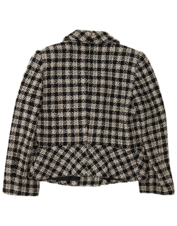 Vintage Dame Dobbeltradet Blazer Jacket UK 12 Medium Black Check