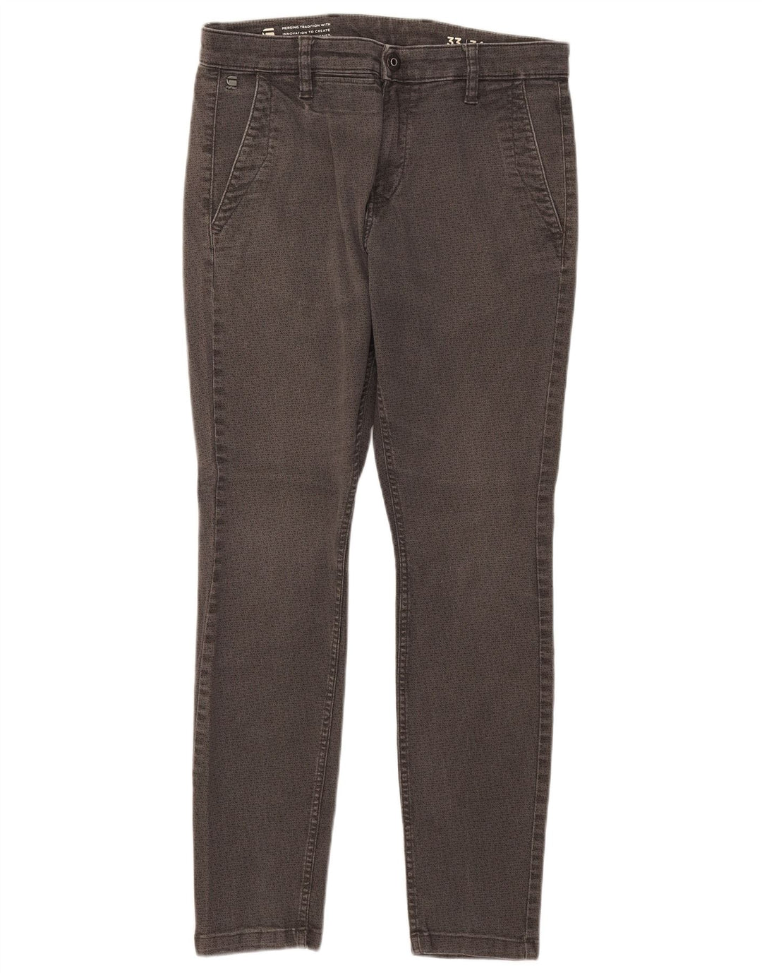 G-Star Slim Jeans til mænd W33 L30 Grå geometrisk bomuld
