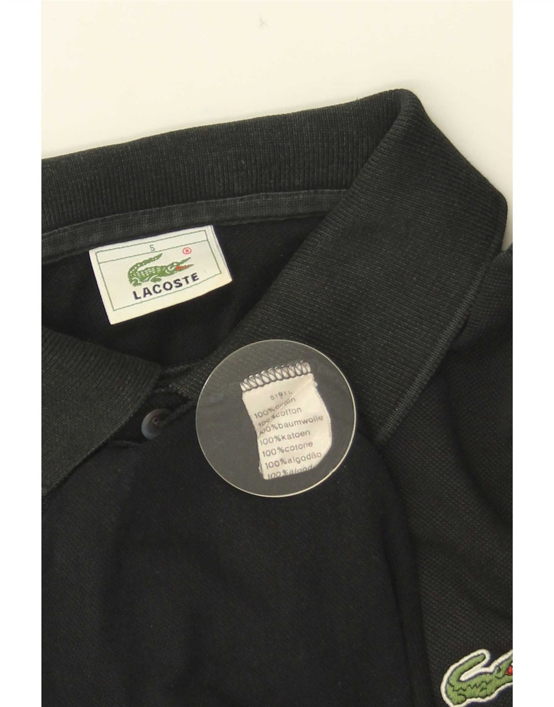 Lacoste Langærmet Polo Shirt til mænd Størrelse 5 Stor Sort Bomuld