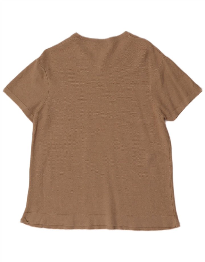Zara Herre kortærmet T-shirt Top Medium Brun Bomuld