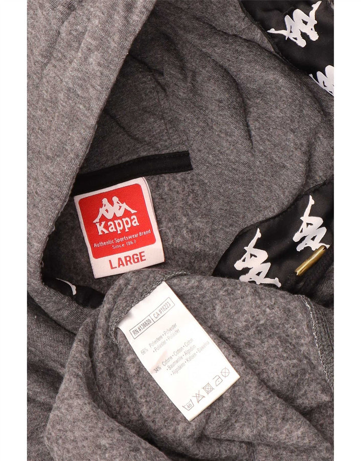 Kappa grafisk hættetrøje til mænd, stor grå polyester