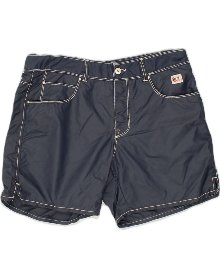 HOGER'S Womens Casual Shorts W36 XL  Navy Blue Polyester | Vintage Hoger's | Thrift | Second-Hand Hoger's | Used Clothing | Messina Hembry 