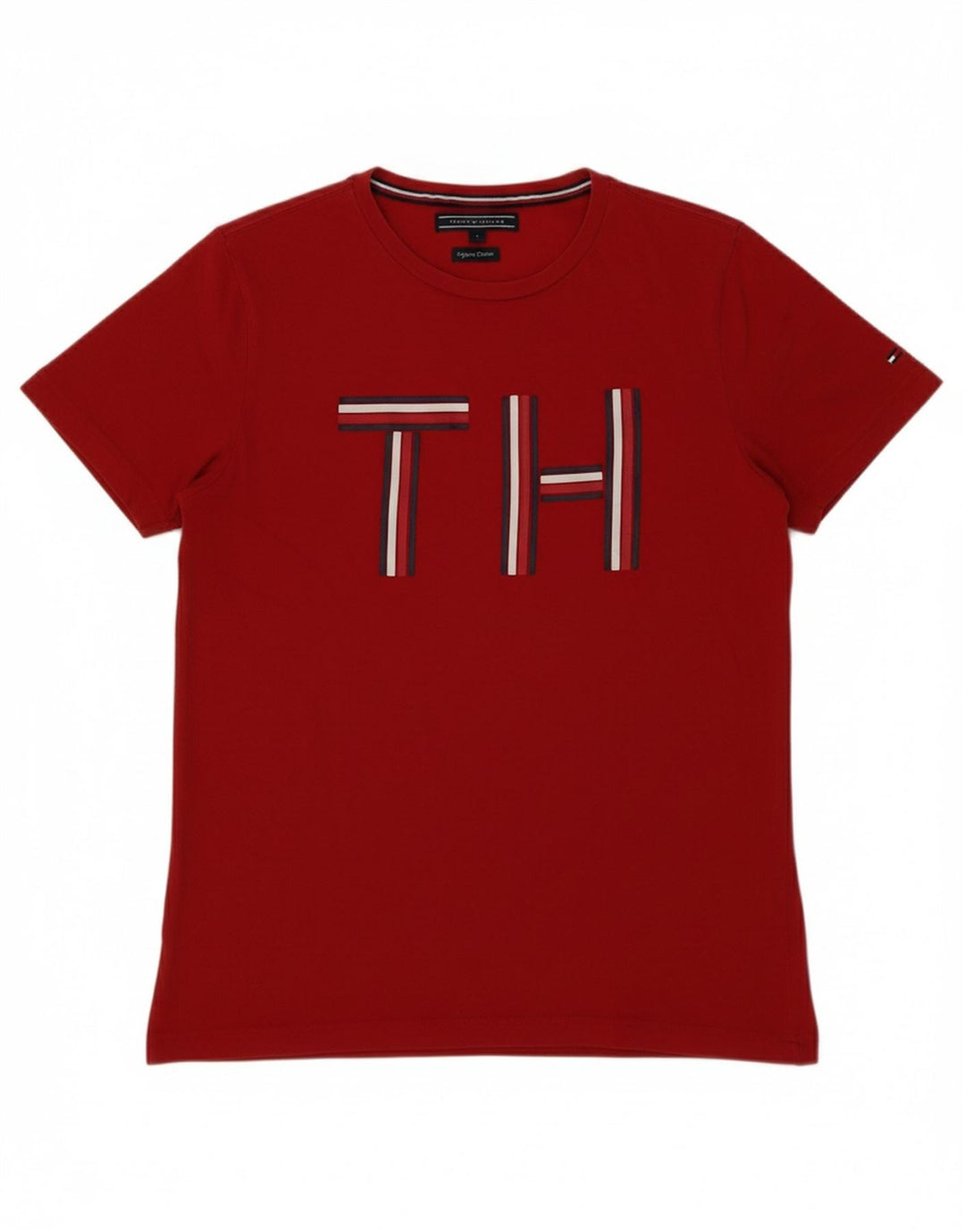 TOMMY HILFIGER Mens Graphic T-Shirt Top Small Red Cotton