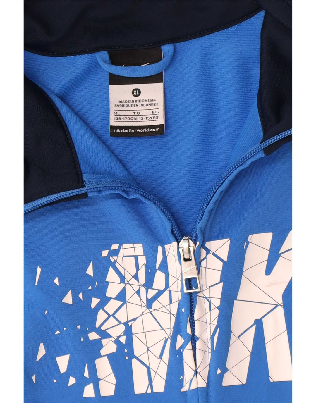 Nike drenge grafisk træningsdragt topjakke 13-14 år XL Blå Colourblock