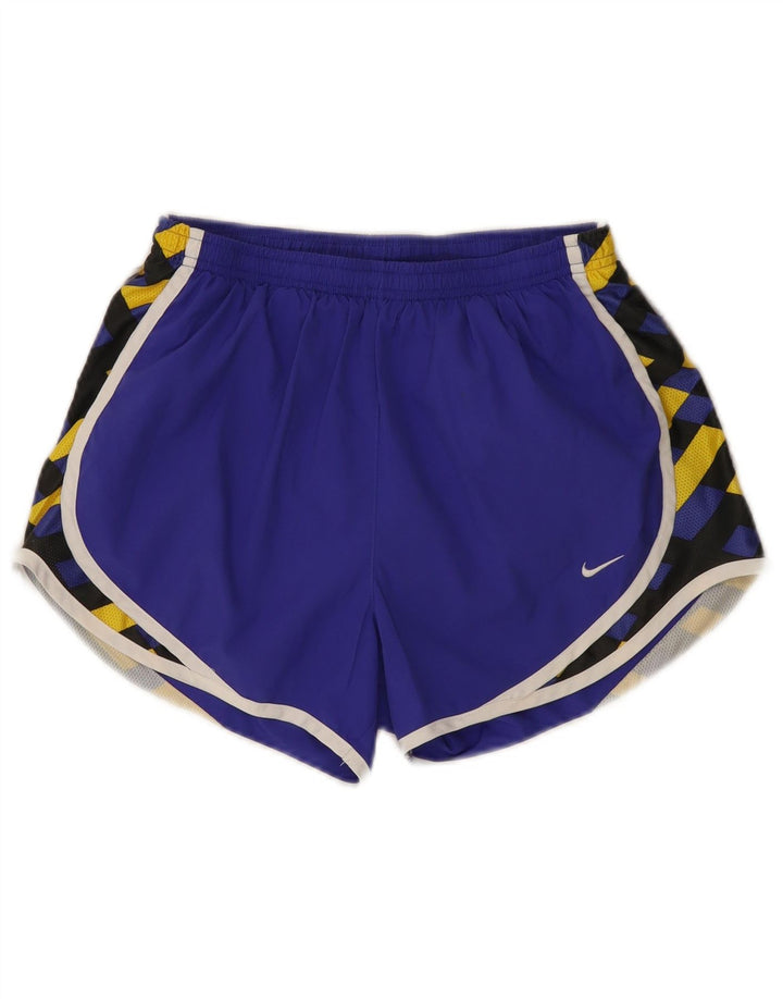 Nike sportsshorts til kvinder UK 8/10 Lille lilla geometrisk polyester