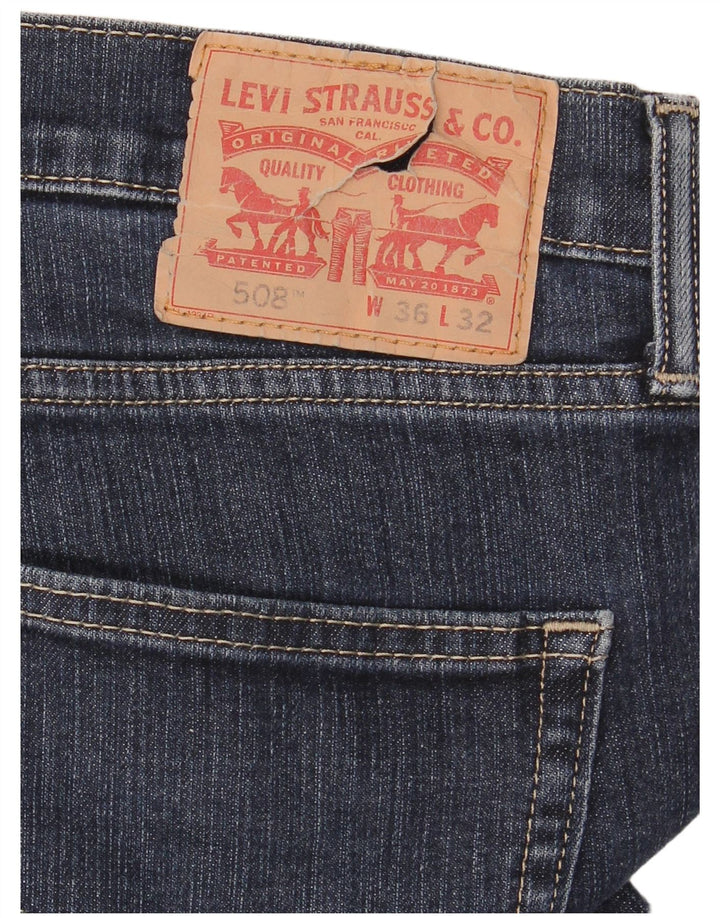 Levi's Herre 508 Slim Jeans W36 L32 Marineblå Bomuld