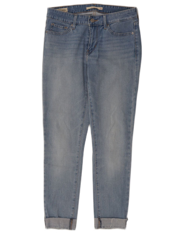 Levi's Womens 711 Crop Skinny Jeans UK 8 Small W26 L25 Blue Cotton