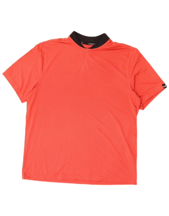 Under Armour Herre Polo Shirt Stor Rød Colourblock Polyester