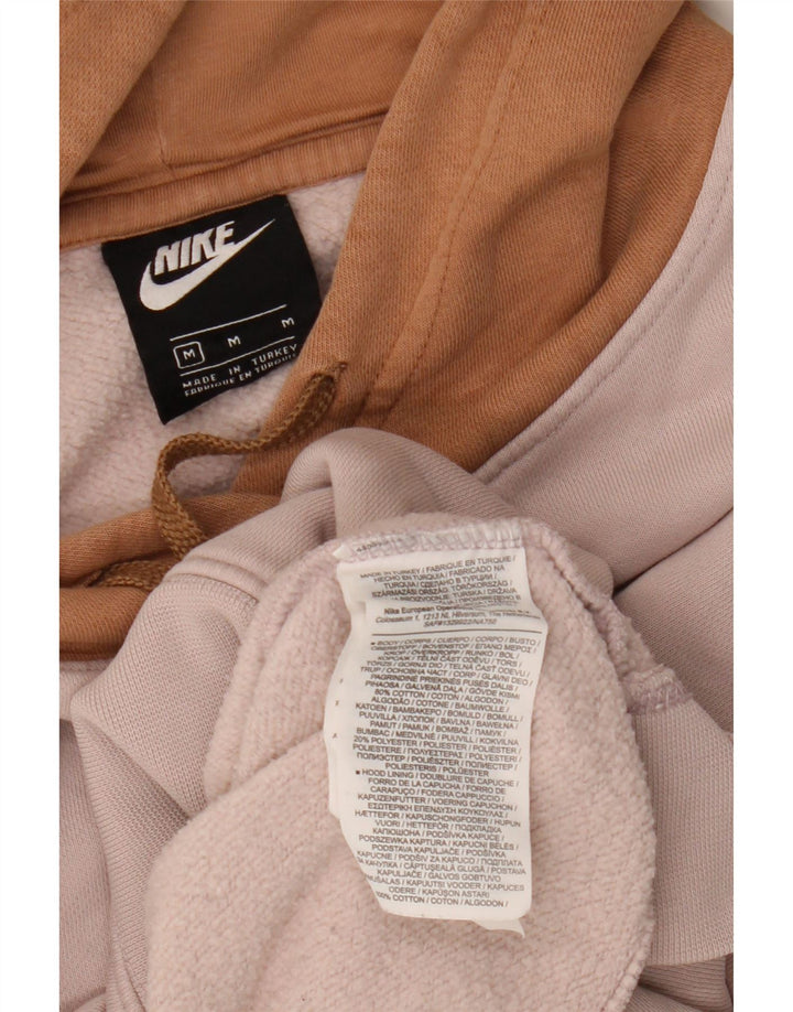 NIKE Womens Crop Oversized hættetrøje Jumper UK 14 Medium Pink Colourblock