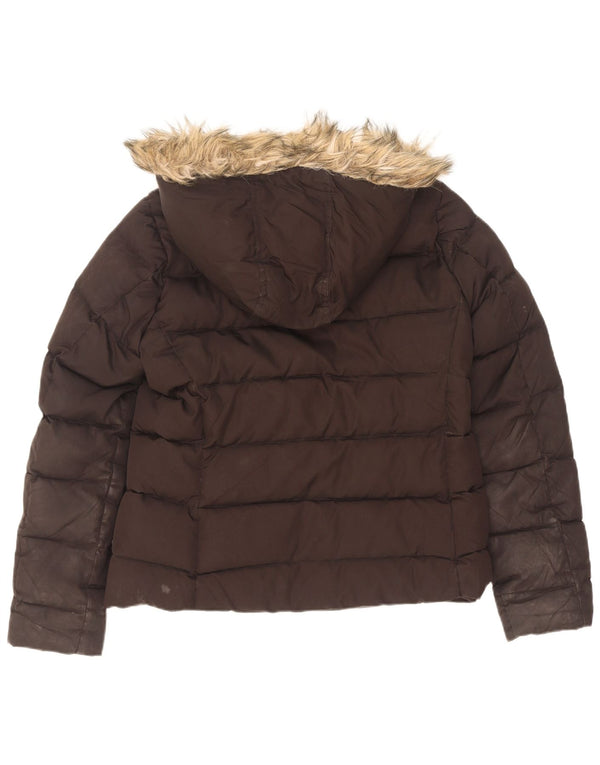 Gap Womens Hooded Padded Jacket UK 14 Medium Black Polyester