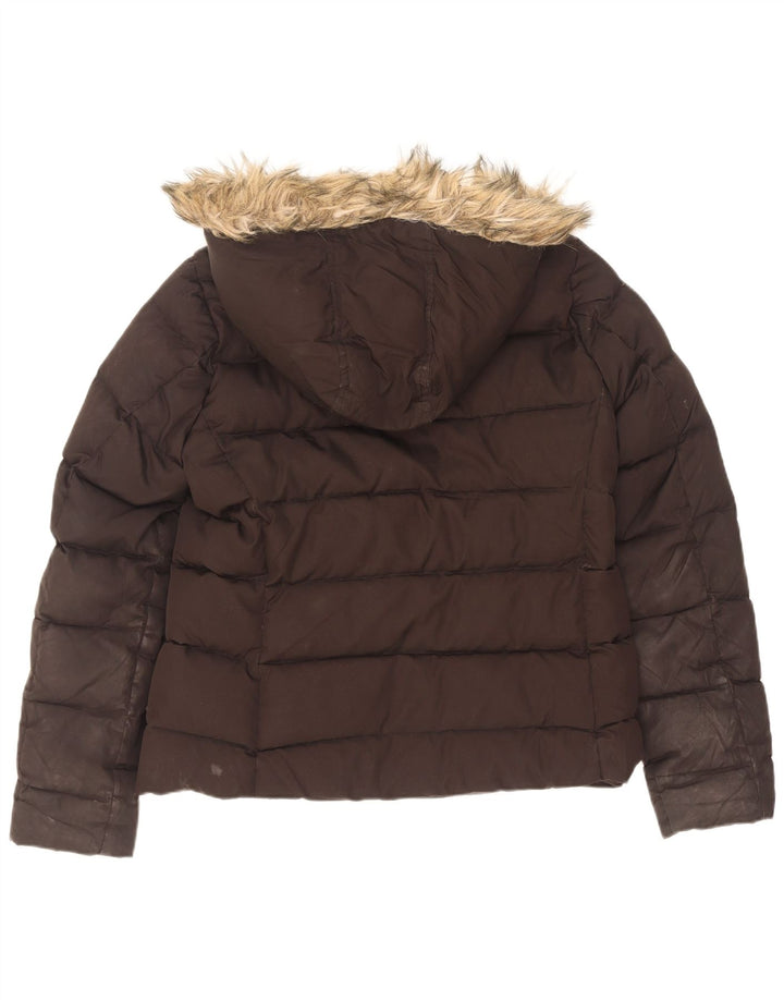 Gap Polstret hættejakke til kvinder UK 14 Medium Sort Polyester