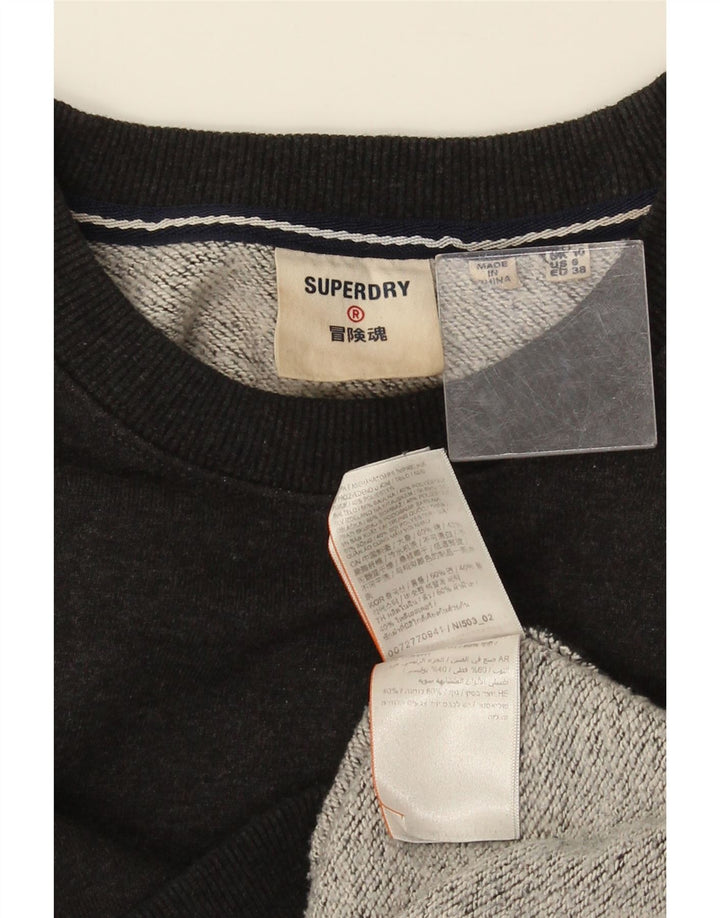 Superdry Womens Oversized Sweatshirt Jumper UK 10 Small Black Bomuld