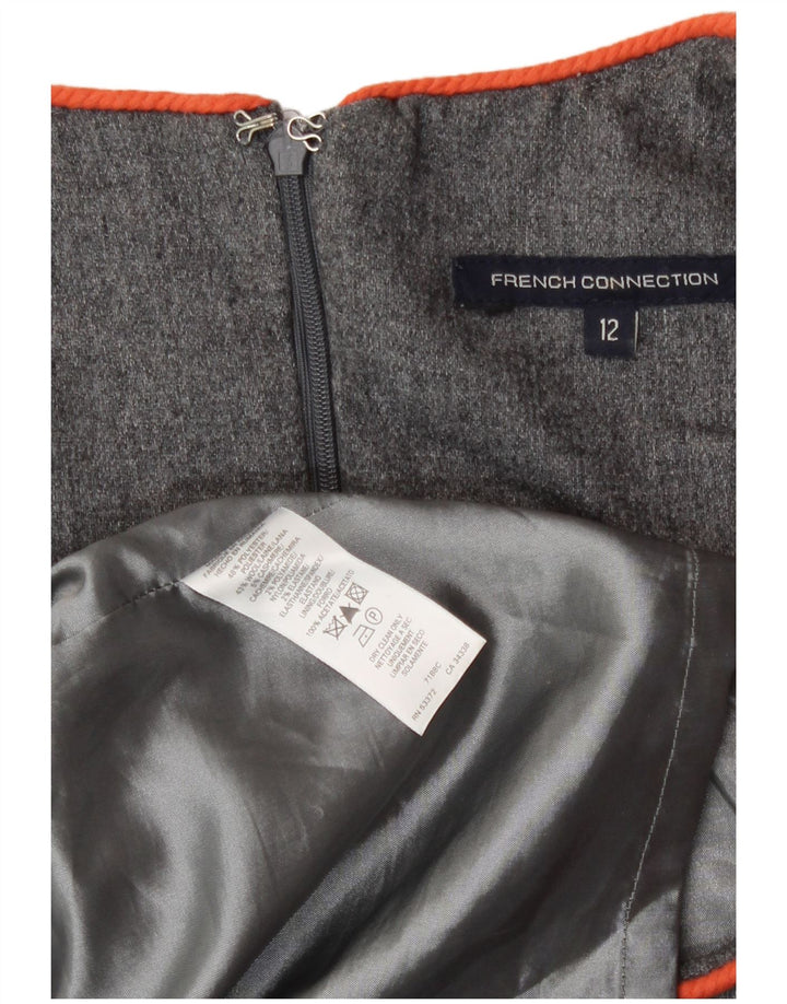 French Connection Womens Sheath Dress UK 12 Medium Grey Polyester