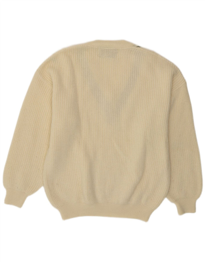 Il Granchio Herre V-hals sweater XL Off White Floral New Wool