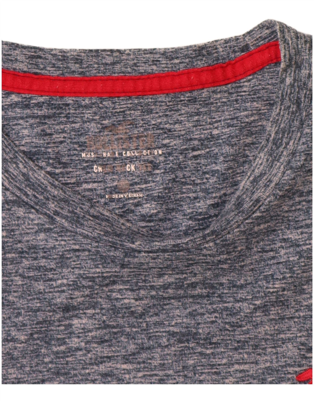 HOLLISTER Herre T-Shirt Top Lille Navyblå Flecked Bomuld