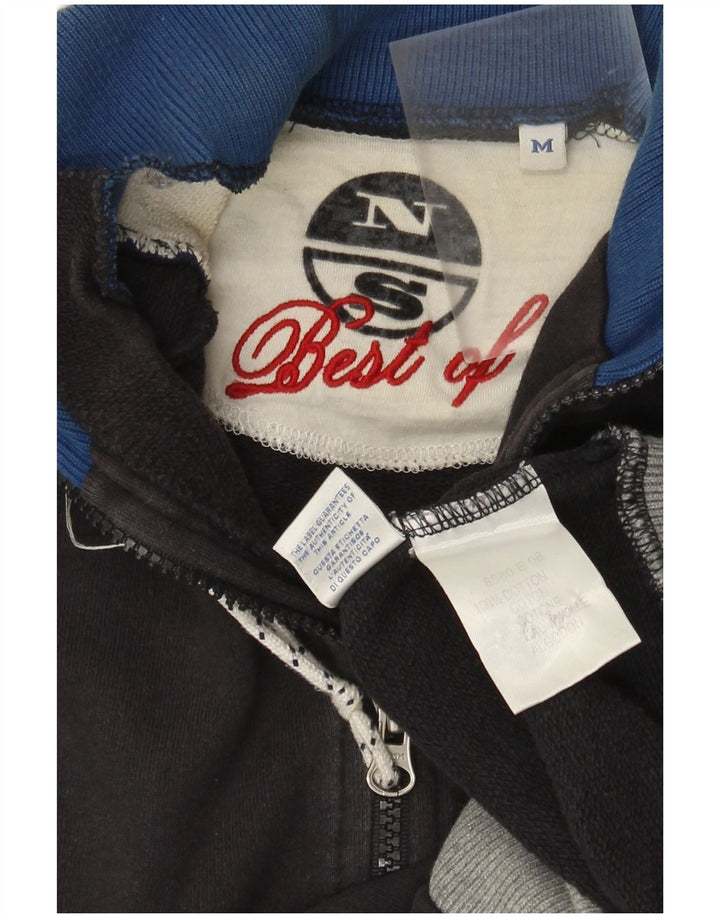 North Sails Herre Grafisk Zip Neck Sweatshirt Jumper Medium Grå Colourblock