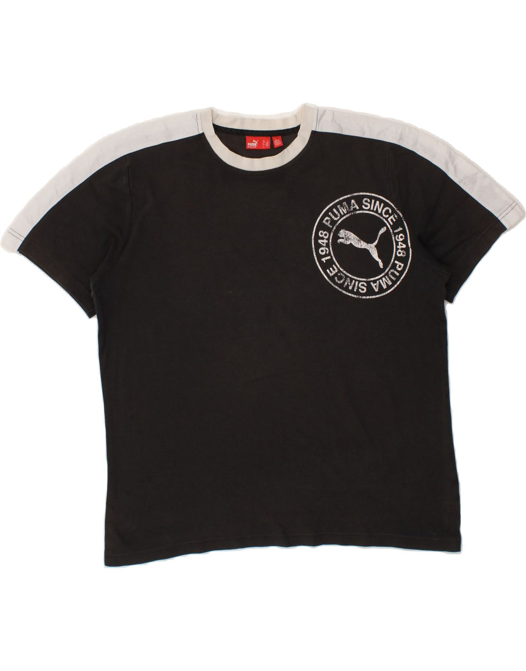 PUMA Mens Graphic T-Shirt Top Large Black Cotton Vintage Puma and Second-Hand Puma from Messina Hembry 