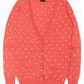 Topshop kvinders abstrakt mønster cardigan sweater UK 12 Medium Pink Heart