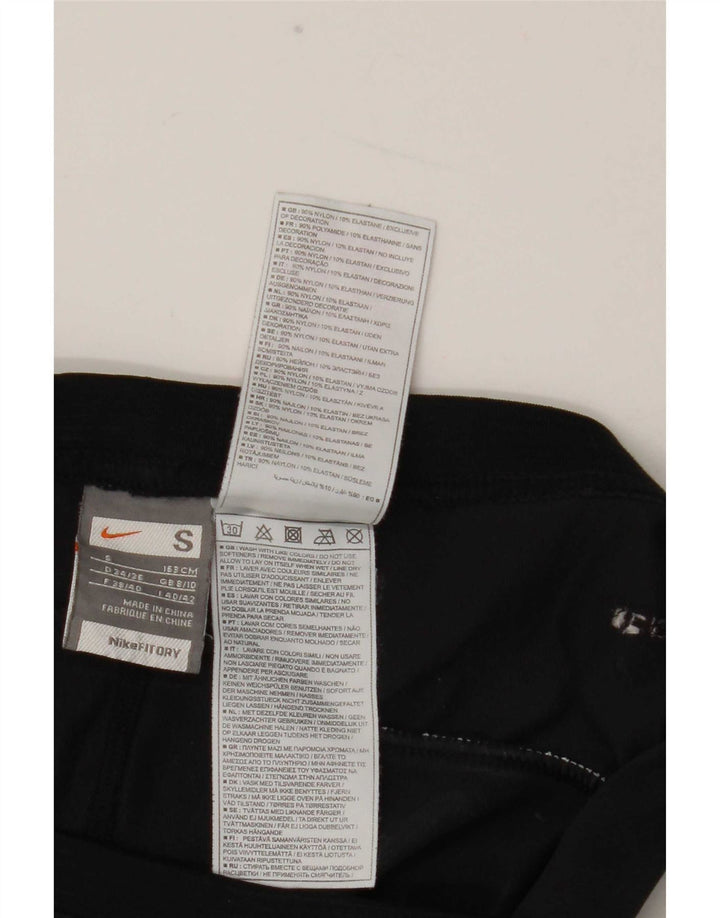 Nike Dame Capri Leggings UK 8/10 Small Black Nylon