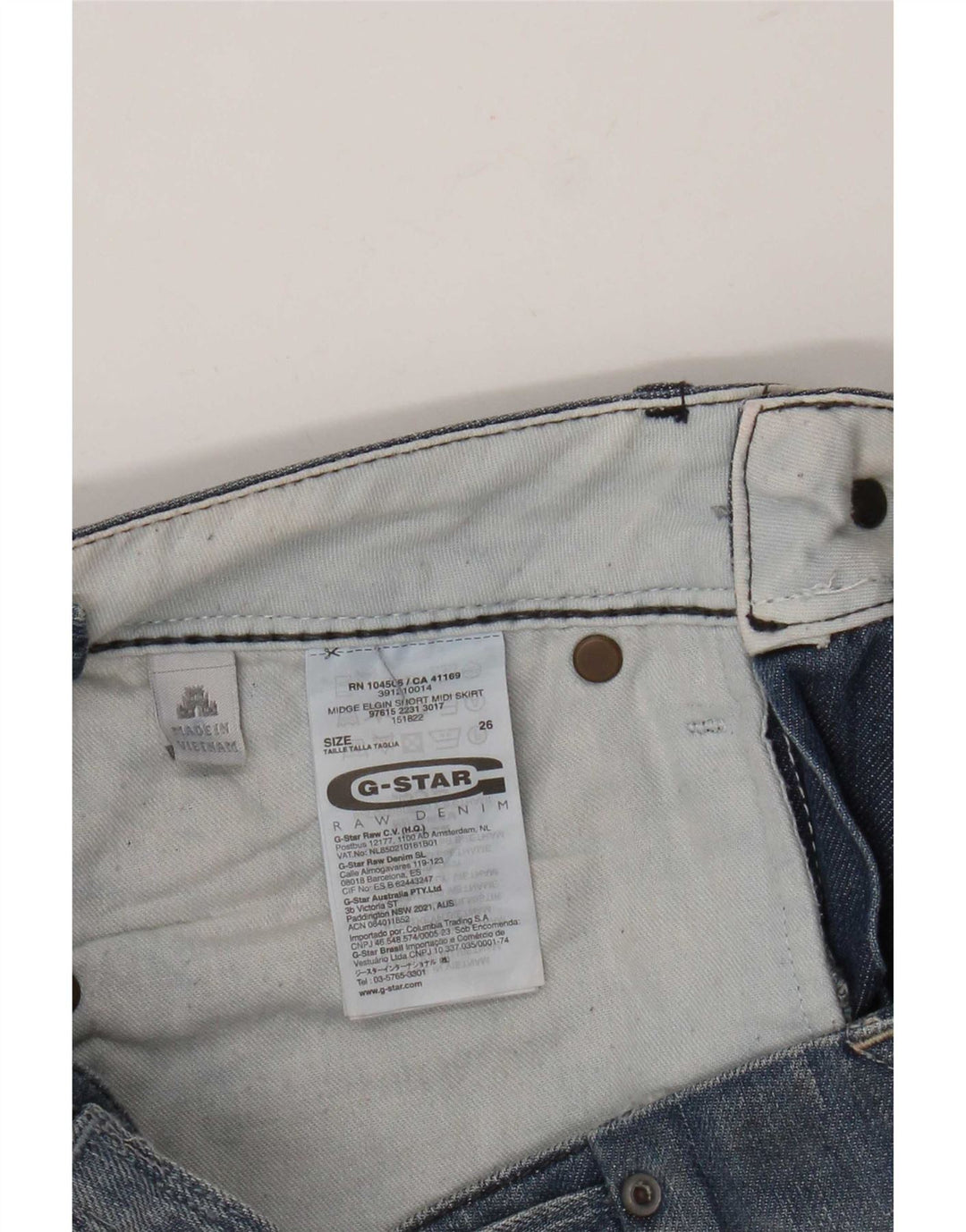 G-Star Dame Denim Nederdel W26 Lille Blå Bomuld