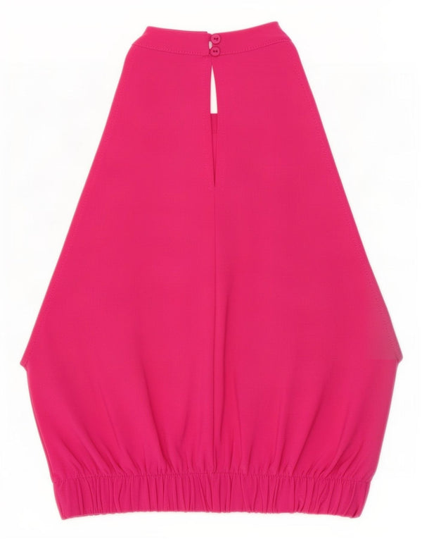 Zara Womens Crop Halter Top UK 8 Small Pink Polyester