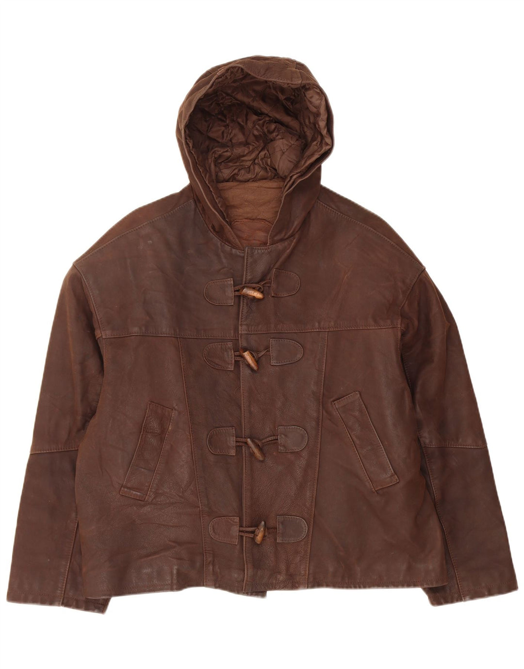 Bracci Herre Hooded Læderjakke UK 38 Medium Brown