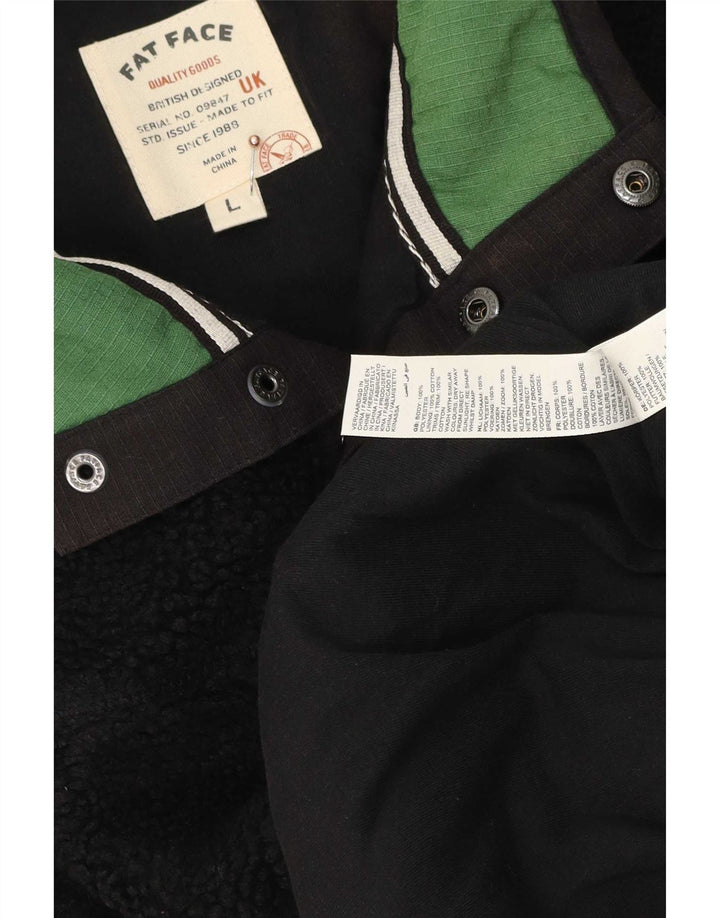 Fed Face Herre Button Neck Fleece Jumper Large Black Polyester