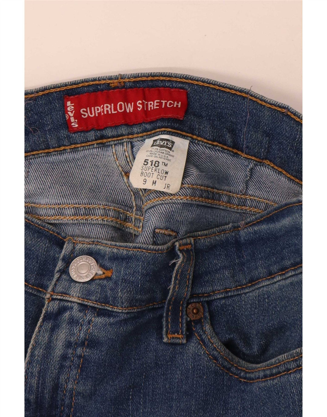 Levi's Dame 518 Super Low Bootcut Jeans US 9 Medium W30 L31 Blå Bomuld