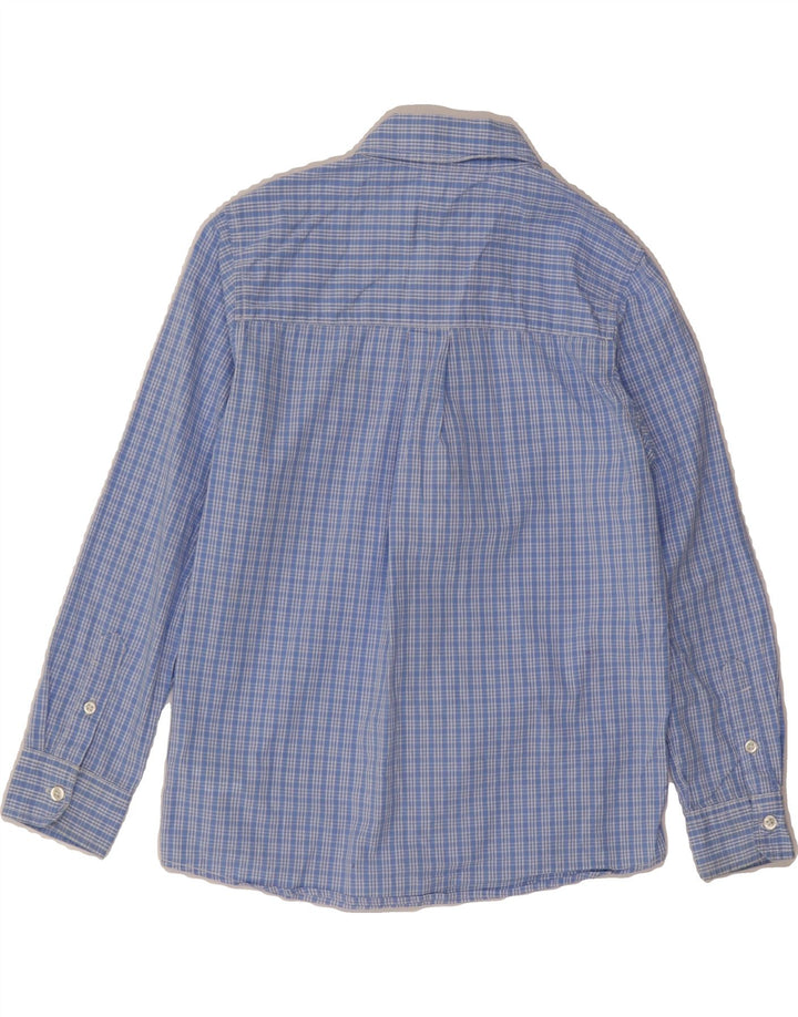 BENETTON Boys Shirt 7-8 Years Medium Blue Check Cotton Vintage Benetton and Second-Hand Benetton from Messina Hembry 