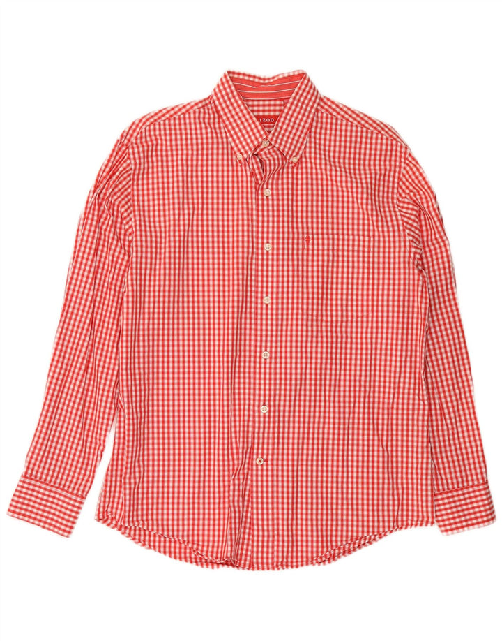 IZOD Herreskjorte Medium Rød Gingham Bomuld