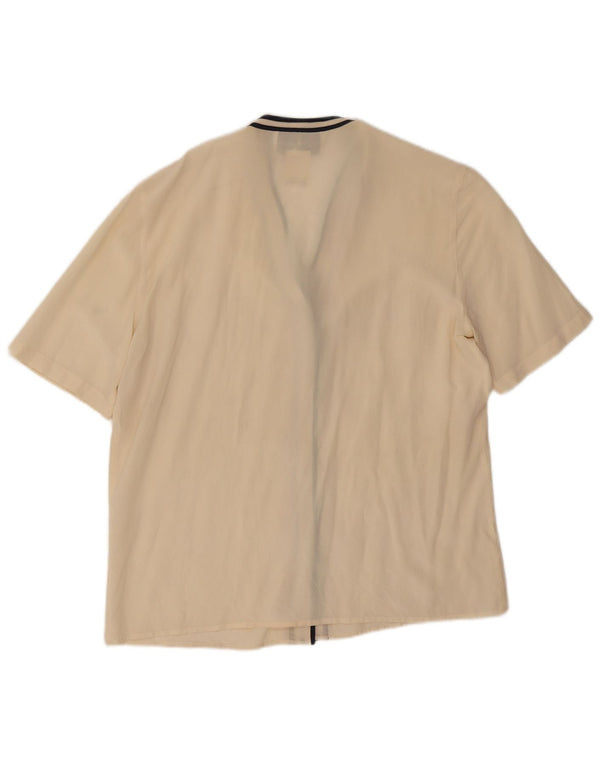 Les Copains Dame Kortærmet Bluse IT 48 XL Off White Stribet