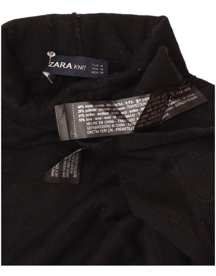 Zara Dame Rullehals Sweater UK 14 Medium Sort Modal