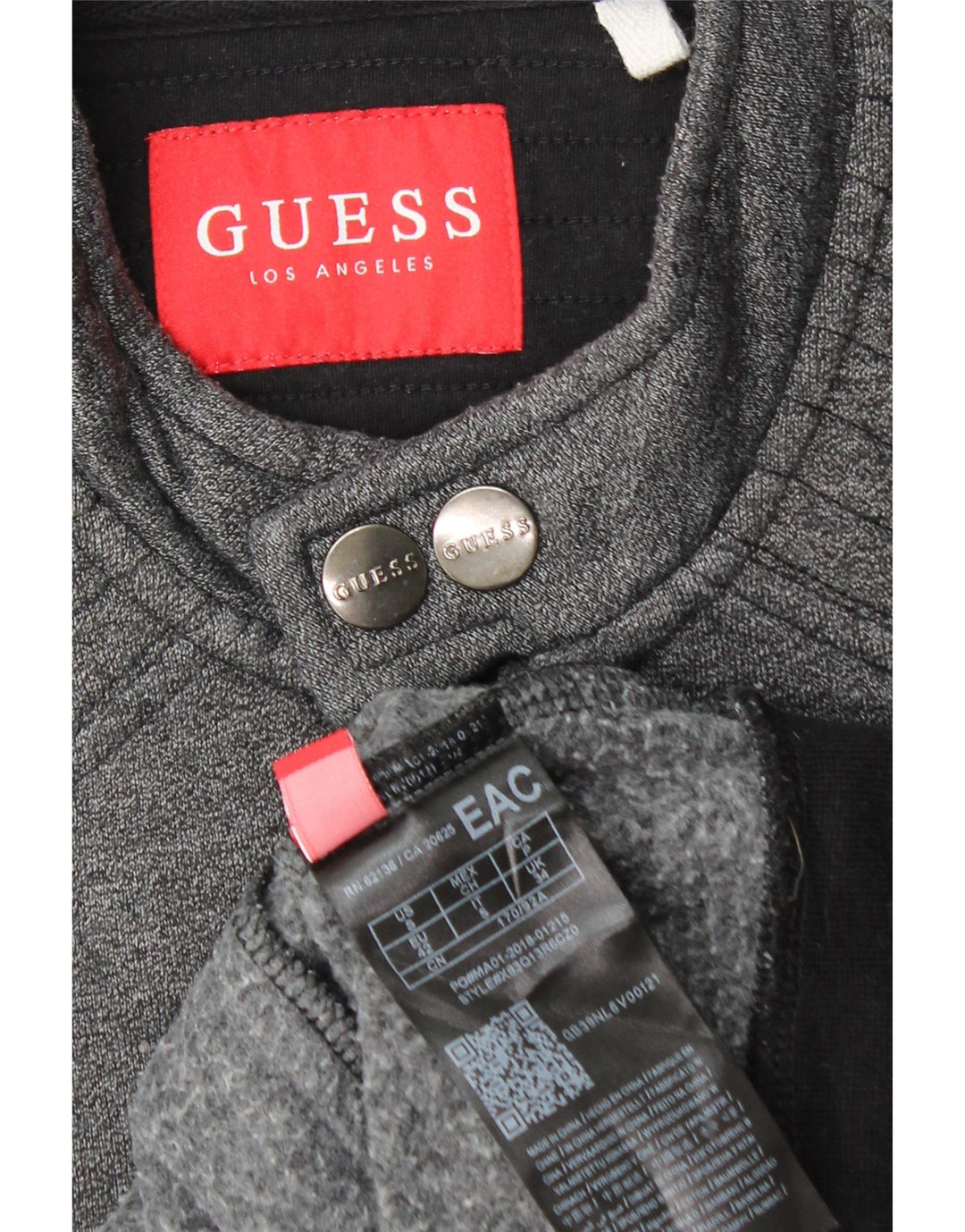 Guess Bomberjakke til mænd UK 34 XS Grå Colourblock Bomuld