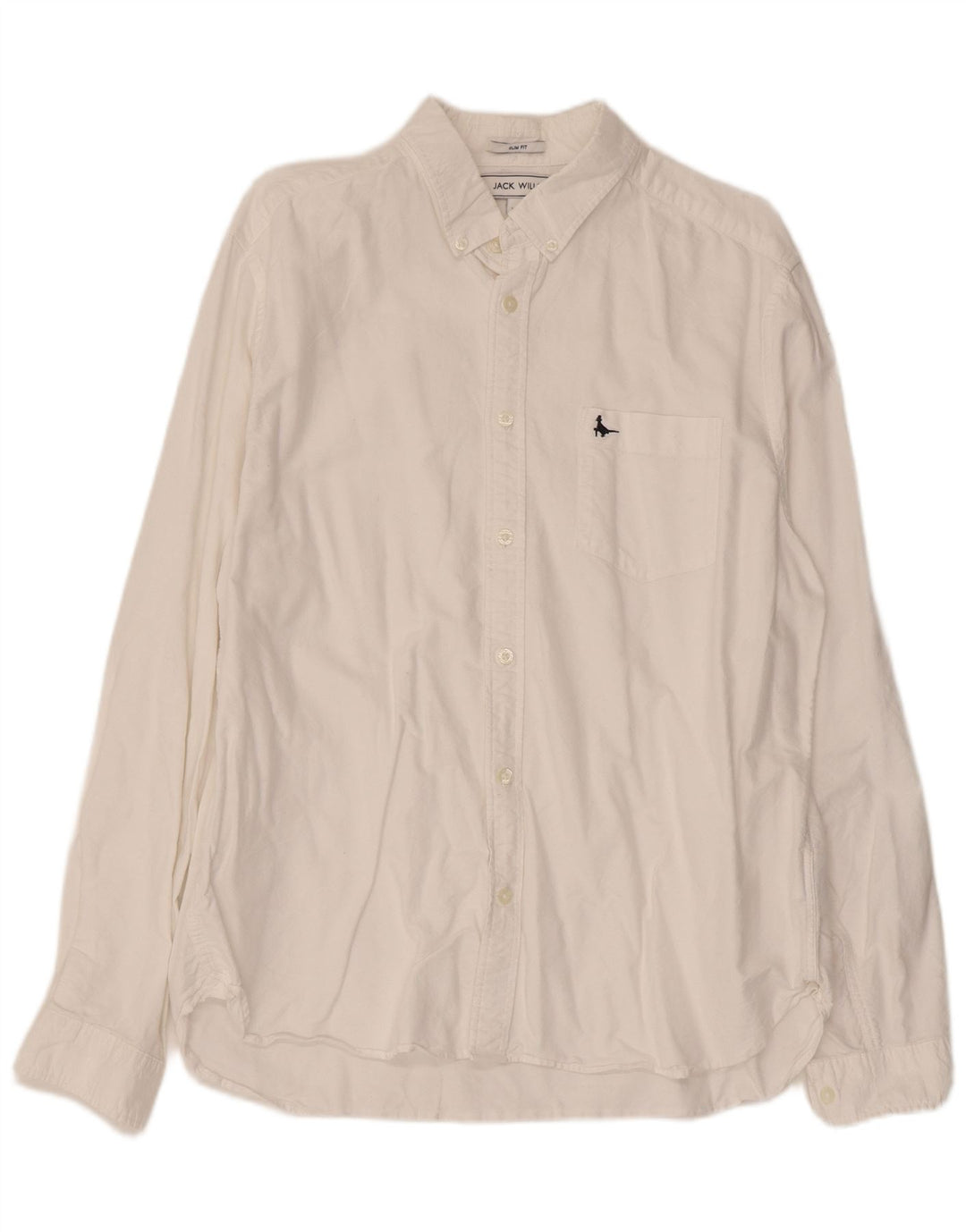 Jack Wills Herre Slim Fit skjorte XL hvid bomuld