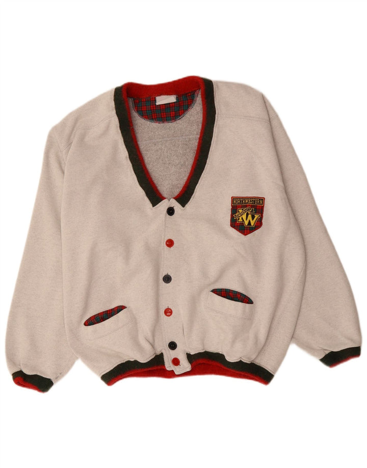 North Western Herre grafisk cardigan sweater XL Grå