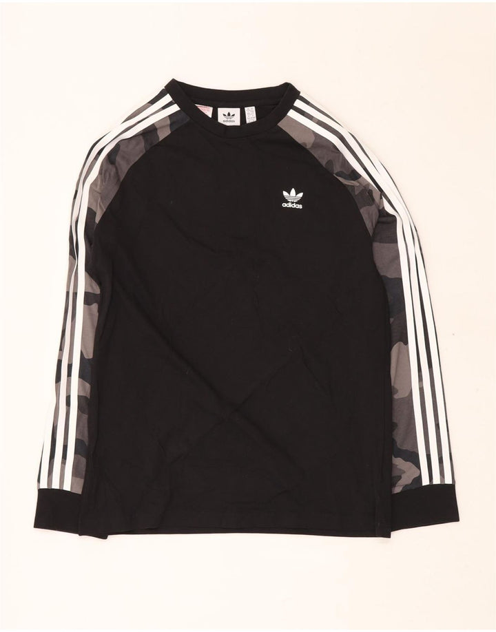ADIDAS Boy Top Langærmet 13-14 år Sort Camouflage Bomuld
