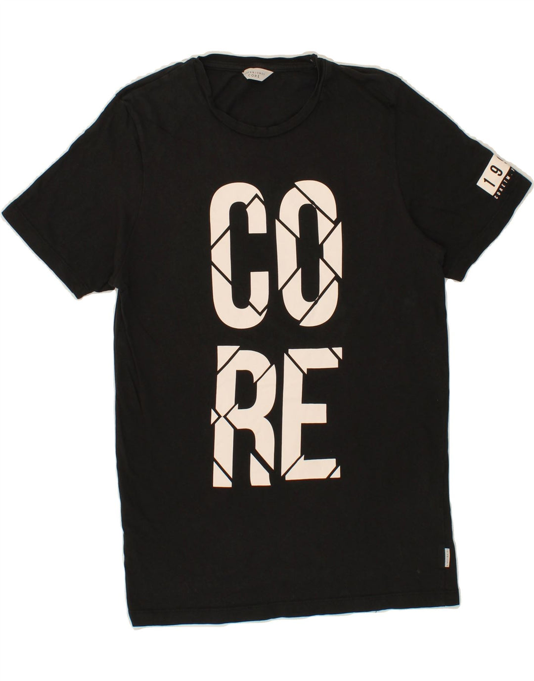 JACK & JONES Mens Graphic T-Shirt Top Small Black Cotton Vintage Jack & Jones and Second-Hand Jack & Jones from Messina Hembry 