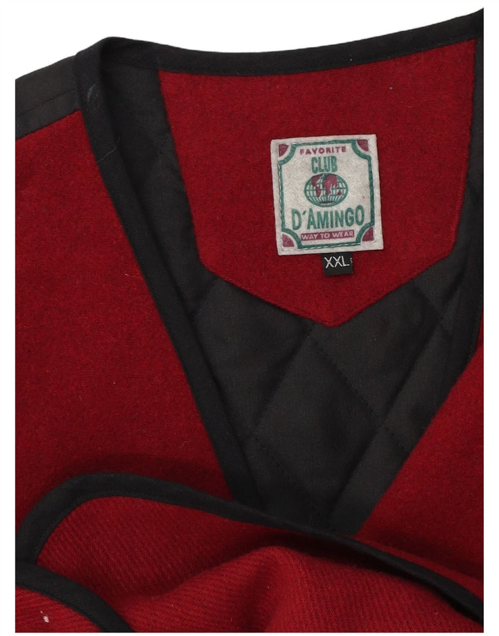 Club Damingo Herre Gilet UK 44 2XL Rød Colourblock