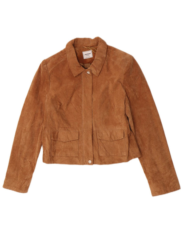 Pimkie Dame Crop Ruskindsjakke EU 38 Medium Brun Læder