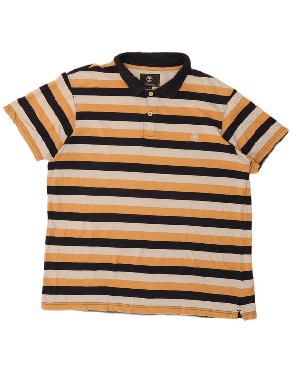 Timberland Mens Earthkeepers Regular Fit Polo Shirt 2XL Yellow Striped