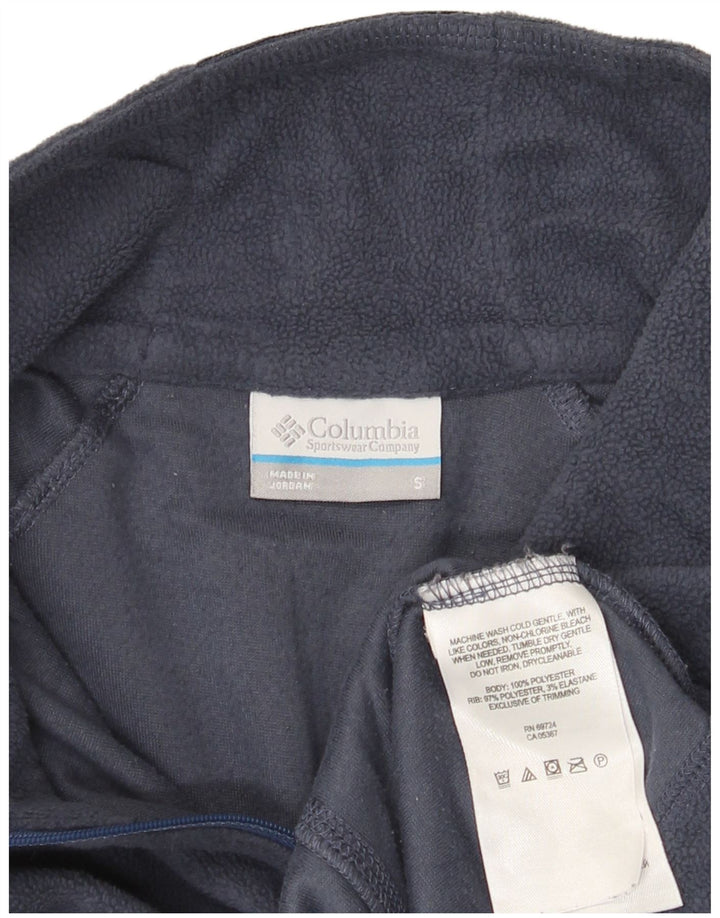 Columbia Dame lynlås-hals Fleece Jumper UK 10 Small Navy Blue Polyester
