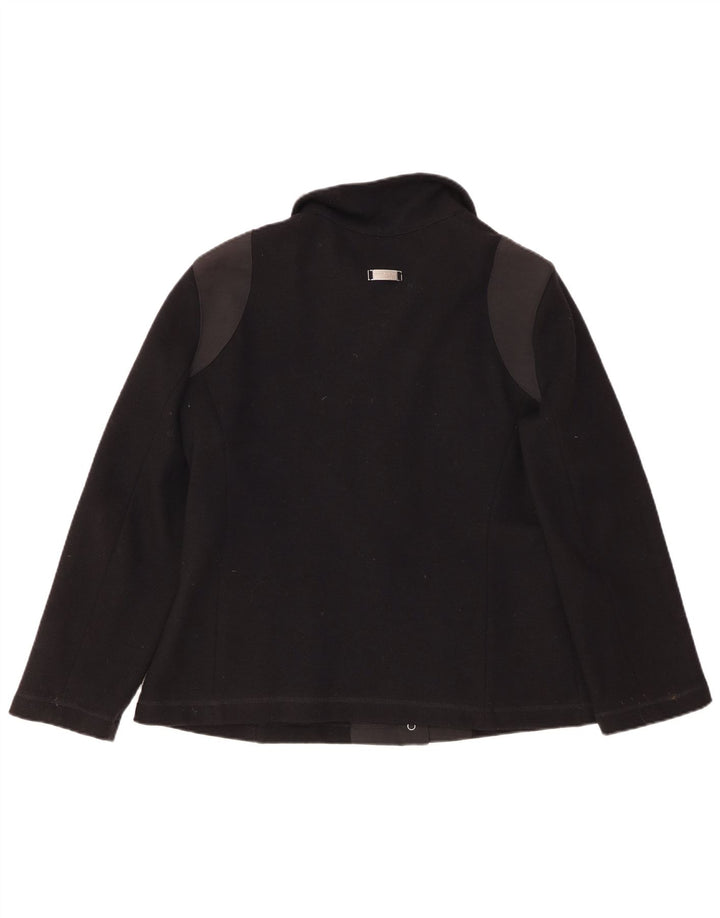 Krizia Womens Bomber Jacket UK 19 XL Sort Uld