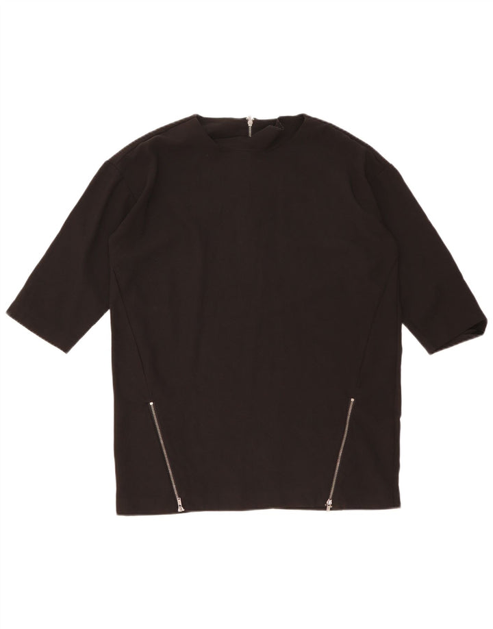 Oasis Dame 3/4 ærmet oversize bluse Top UK 10 Lille sort polyester