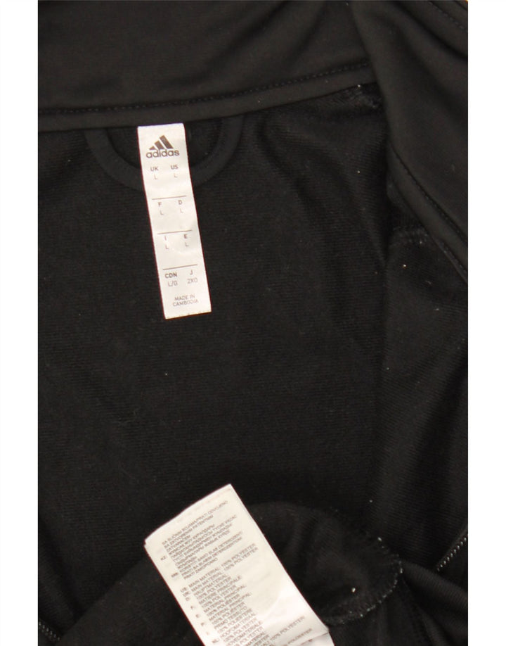 ADIDAS Mens Tracksuit Top Jacket Large Black Polyester Vintage Adidas and Second-Hand Adidas from Messina Hembry 
