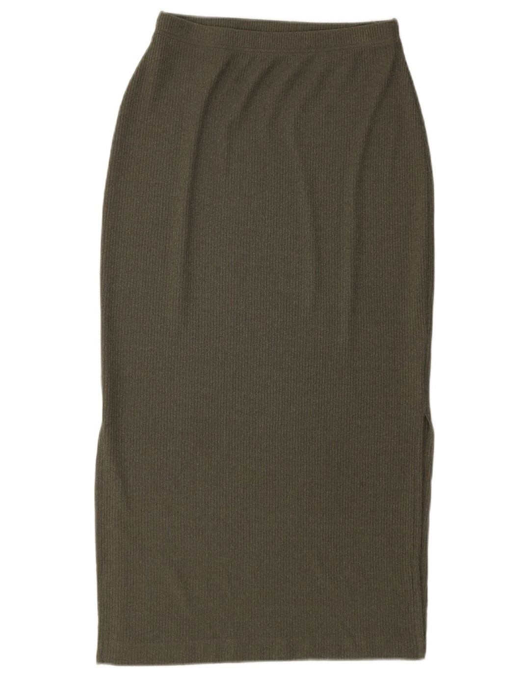 Marks & Spencer Damestrik midi-nederdel UK 12 Medium W28 Khaki Polyester