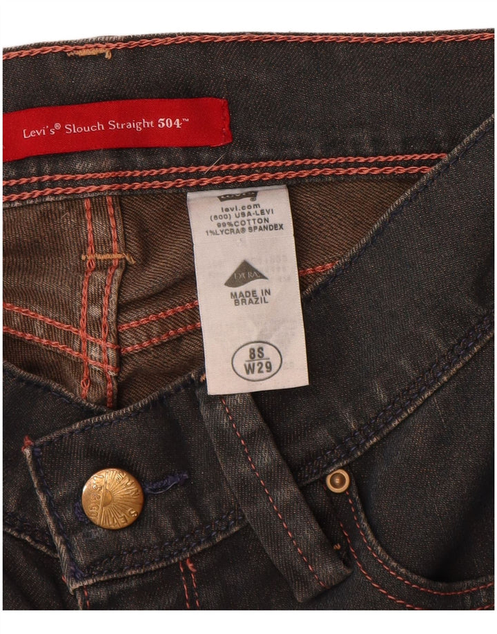 Levi's Womens 504 Slouch Straight Jeans US 8 Medium W29 L30 Navy Blue
