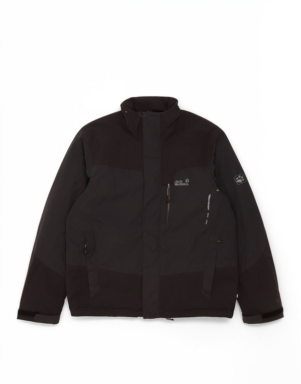 Jack Wolfskin Herre Hooded Windbreaker Jacket UK 34 XS Black Sports
