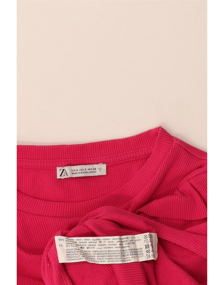 Zara Womens Bodysuit UK 10 Small Pink Bomuld