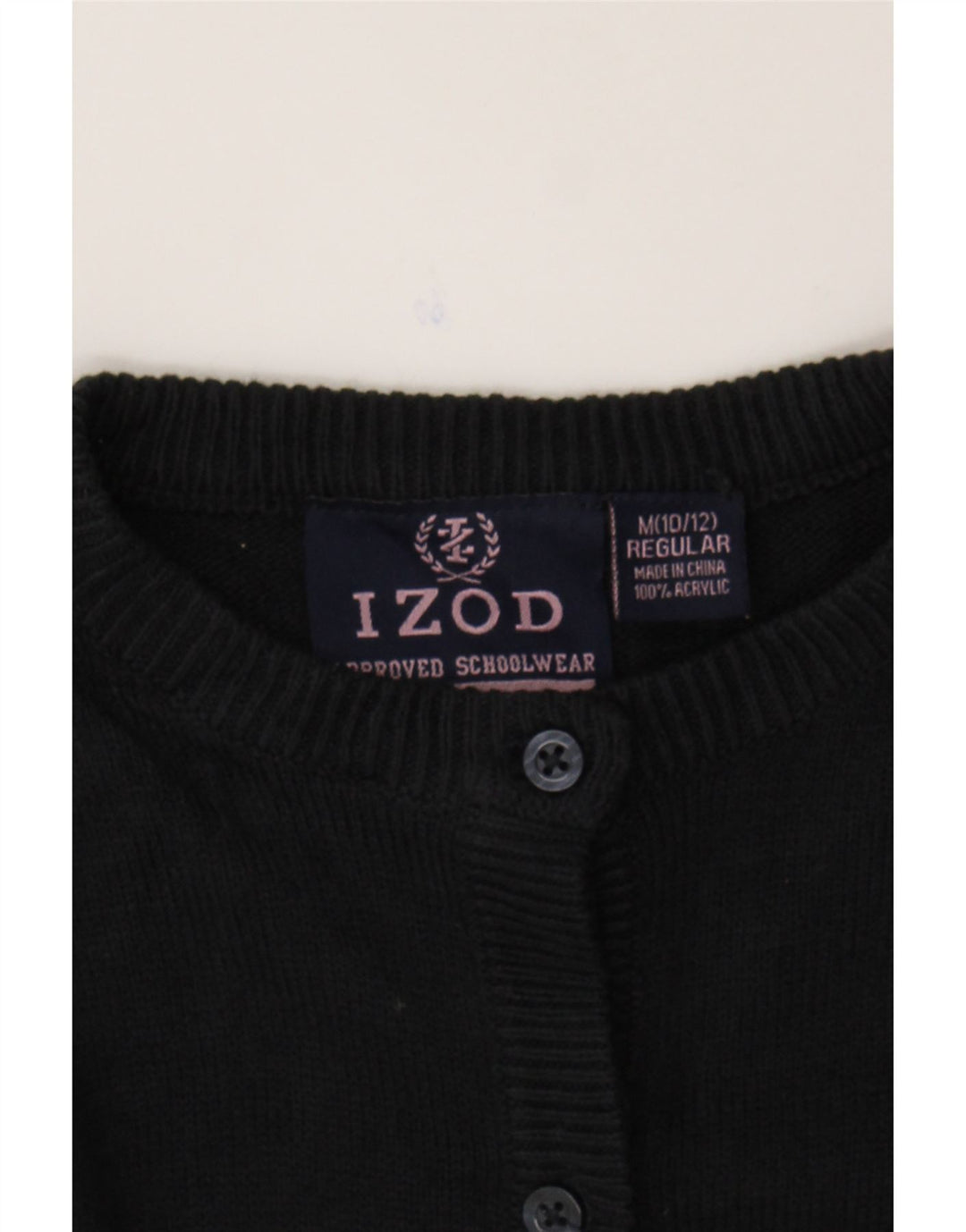 IZOD Girls Cardigan Sweater 10-11 Years Medium  Black Acrylic Vintage Izod and Second-Hand Izod from Messina Hembry 