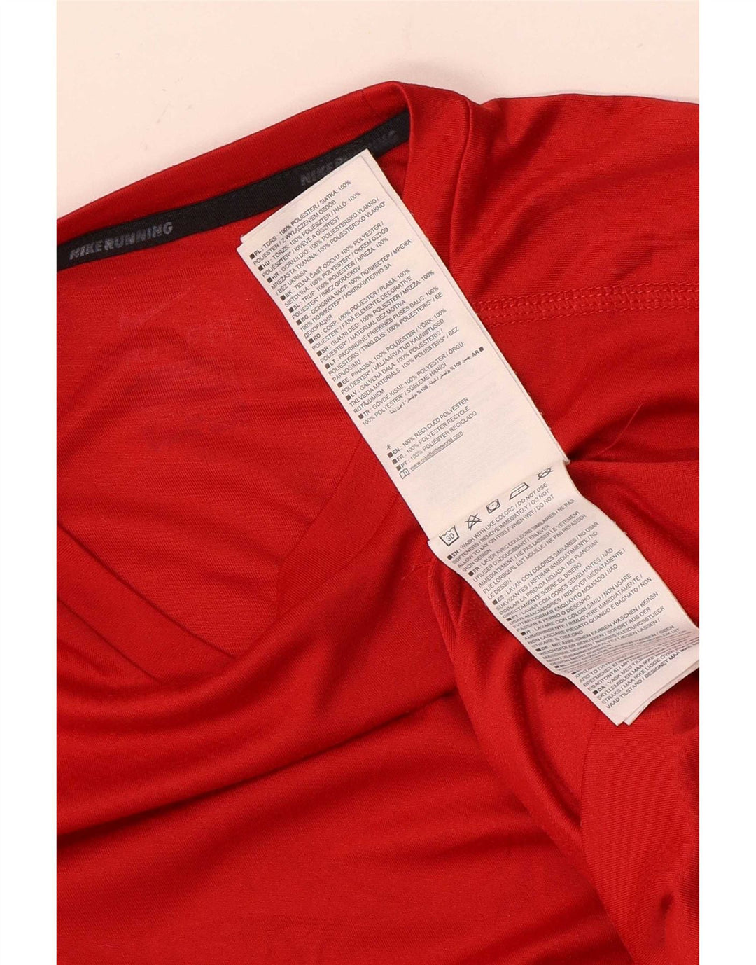 Nike Herre Dri Fit Grafisk T-Shirt Top Medium Rød Polyester